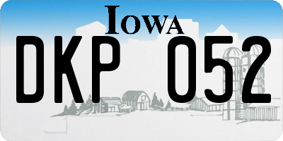 IA license plate DKP052