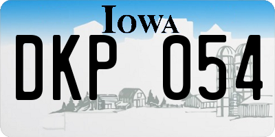 IA license plate DKP054