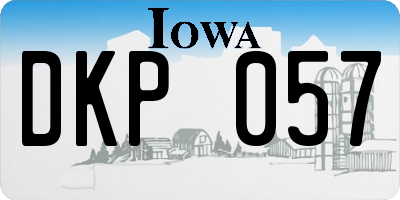 IA license plate DKP057