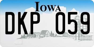 IA license plate DKP059
