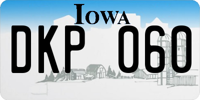 IA license plate DKP060