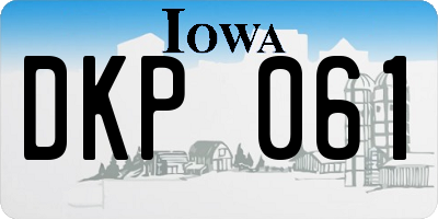 IA license plate DKP061