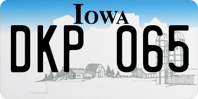 IA license plate DKP065