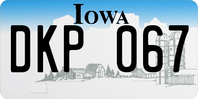 IA license plate DKP067