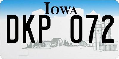 IA license plate DKP072