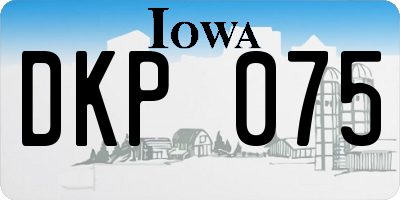 IA license plate DKP075