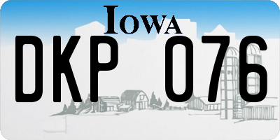 IA license plate DKP076