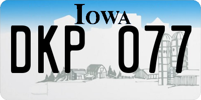 IA license plate DKP077