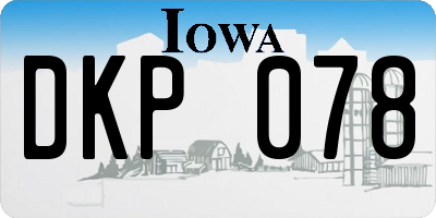 IA license plate DKP078