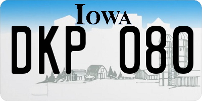 IA license plate DKP080