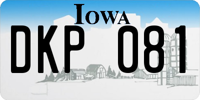 IA license plate DKP081
