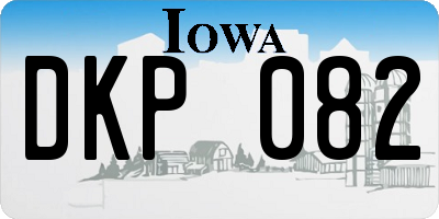 IA license plate DKP082