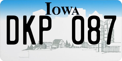 IA license plate DKP087