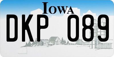 IA license plate DKP089
