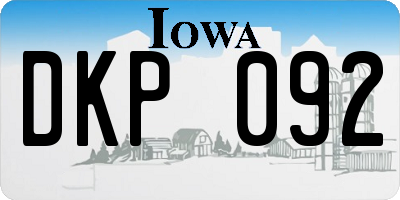 IA license plate DKP092
