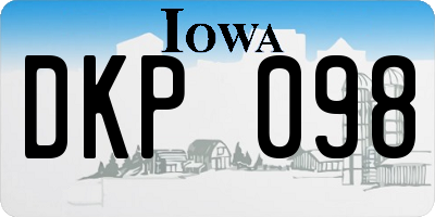IA license plate DKP098