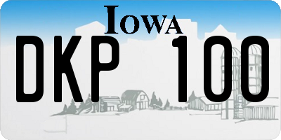IA license plate DKP100
