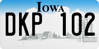 IA license plate DKP102