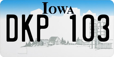 IA license plate DKP103