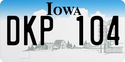 IA license plate DKP104