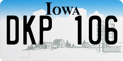 IA license plate DKP106