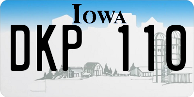 IA license plate DKP110