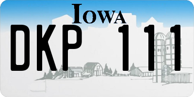 IA license plate DKP111