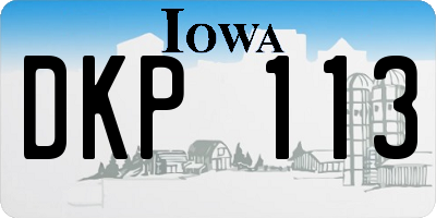 IA license plate DKP113