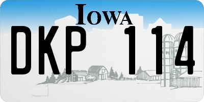 IA license plate DKP114