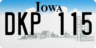IA license plate DKP115
