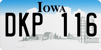 IA license plate DKP116