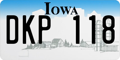 IA license plate DKP118