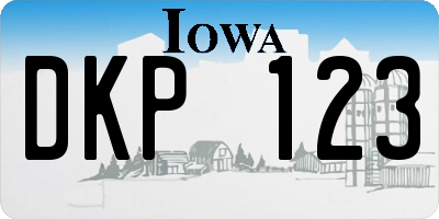 IA license plate DKP123