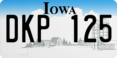 IA license plate DKP125