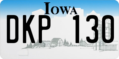 IA license plate DKP130