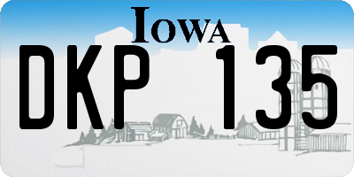 IA license plate DKP135
