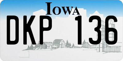 IA license plate DKP136