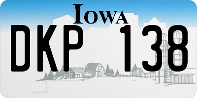 IA license plate DKP138