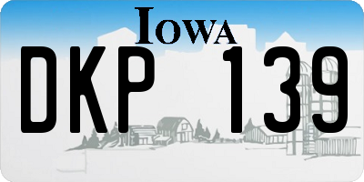 IA license plate DKP139