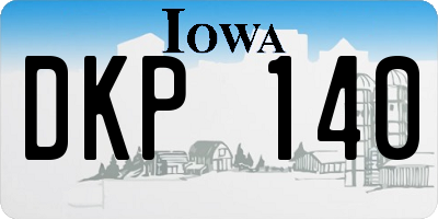 IA license plate DKP140