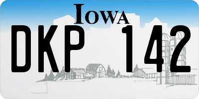 IA license plate DKP142