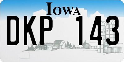 IA license plate DKP143