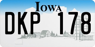IA license plate DKP178