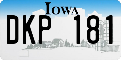 IA license plate DKP181
