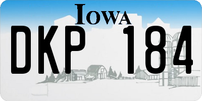IA license plate DKP184