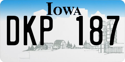 IA license plate DKP187