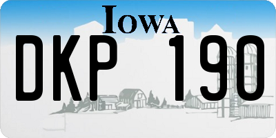IA license plate DKP190