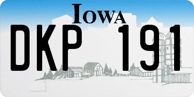 IA license plate DKP191