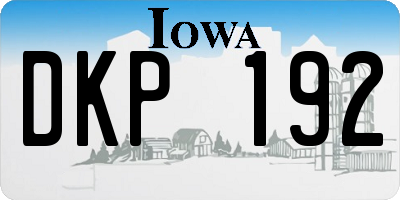 IA license plate DKP192