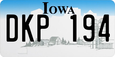IA license plate DKP194